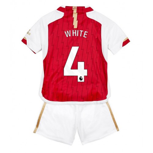 Dětský Fotbalový dres Arsenal Benjamin White #4 2023-24 Domácí Krátký Rukáv (+ trenýrky)